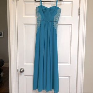 BCBG Max Azria maxi gown with lace